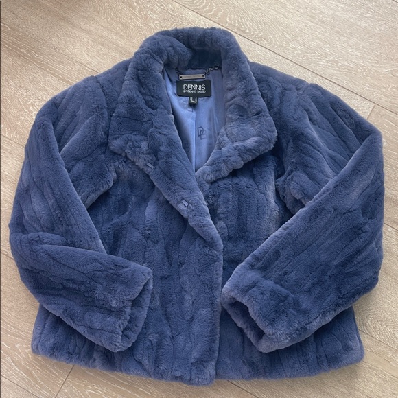 dennis basso Jackets & Blazers - Dennis Basso Plush Teddy Jacket - Deep Blue, Size S